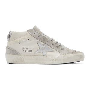 Golden Goose size 36 white grey mid star sneakers